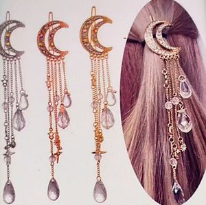 Rhinestone dangle hairpin hair clips